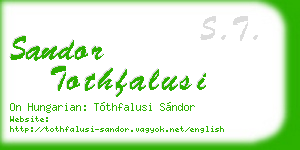 sandor tothfalusi business card